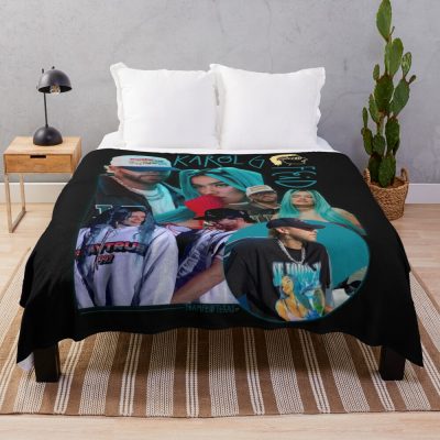 Feid Karol Retro Throw Blanket Official Feid Merch