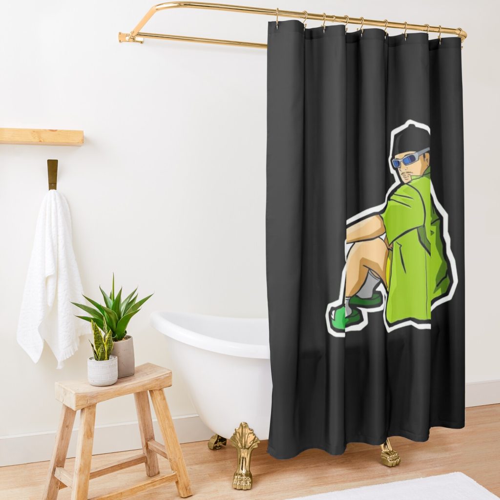 Sticker Of Animated Feid Happy Birthday Ferxxo Shower Curtain Official Feid Merch